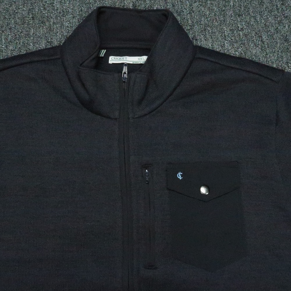 Criquet Black Full-Zip Men's Sweater - Picture 2 of 10